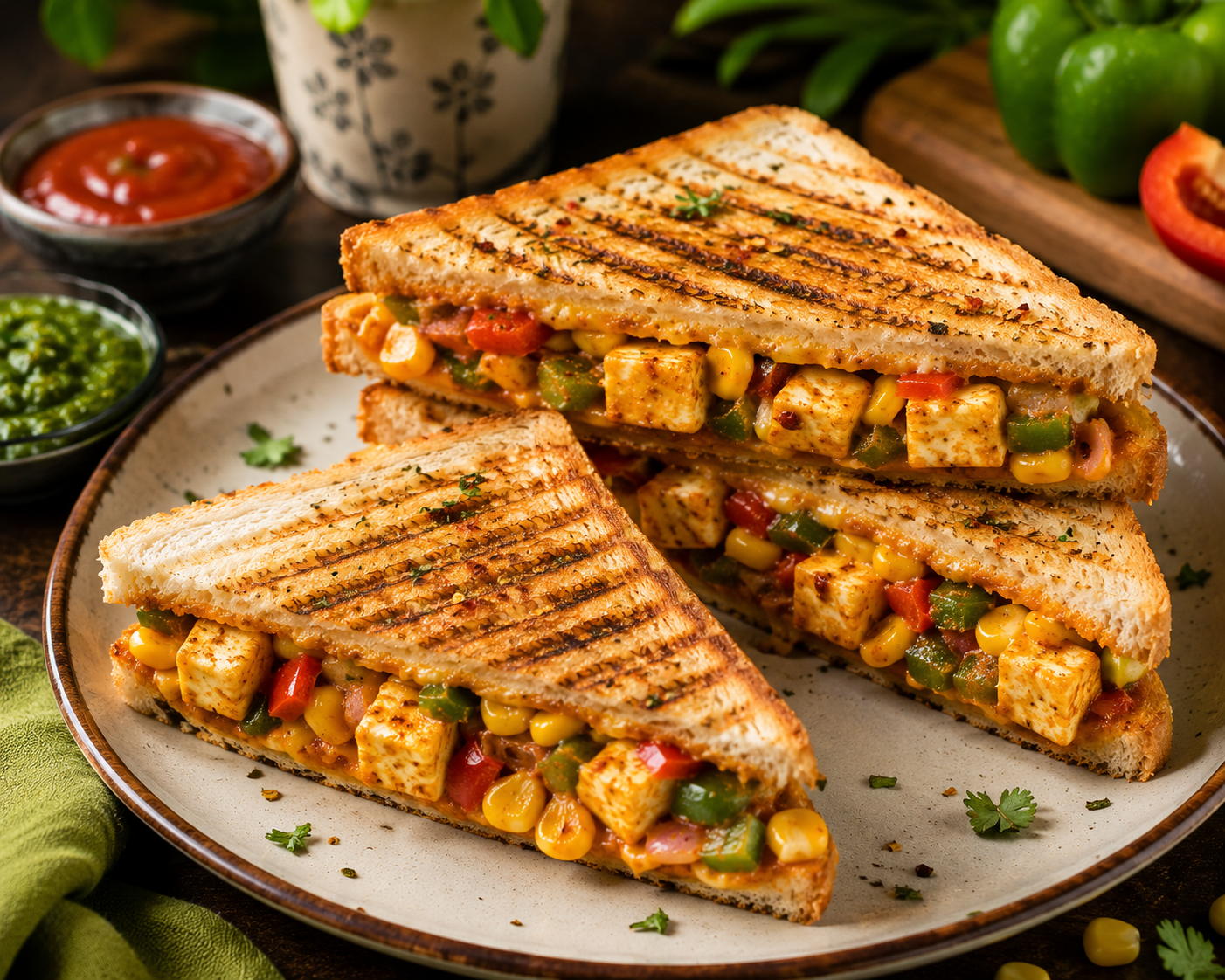 Mexican Paneer Sandwich
